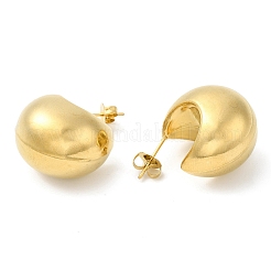 PVD Vacuum Plating 201 Stainless Steel Round Dome Stud Earrings with 304 Stainless Steel Pins&nbsp;EJEW-A098-02G