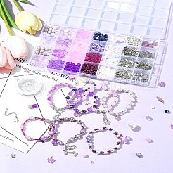 DIY Glass & CCB & ABS Plastic Imitation Pearl Beads Bracelets Mkaing Kits&nbsp;DIY-FS0007-17
