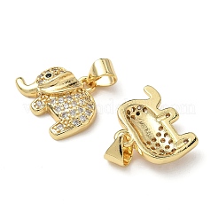 Brass Micro Pave Cubic Zirconia Pendants&nbsp;KK-L243-07G-02