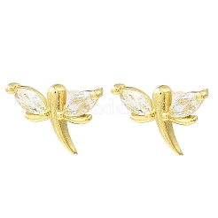 Dragonfly Real 18K Gold Plated Brass Stud Earrings&nbsp;EJEW-L270-09G