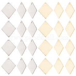 120Pcs 2 Colors 201 Stainless Steel Pendants&nbsp;STAS-BBC0010-53