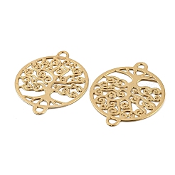 Rack Plating Brass Hollow Out Tree Connector Charms&nbsp;KKC-D001-23KCG