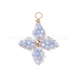 2Pcs 2 Colors Dyed Natural Freshwater Shell Beaded Pendants&nbsp;PALLOY-JF01910
