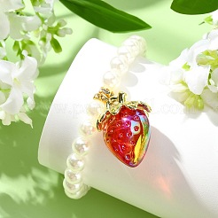 Acrylic Strawberry Charm Bracelets&nbsp;BJEW-JB13843-01