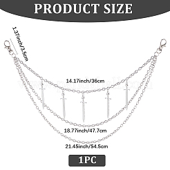 Alloy Multilayer Chain Belts for Pants&nbsp;AJEW-WH20018-133