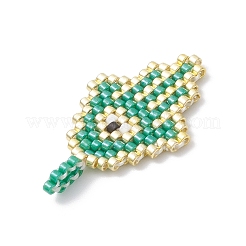 Glass Seed Beaded Hamsa Hand with Eye Pendants&nbsp;PALLOY-MZ01054