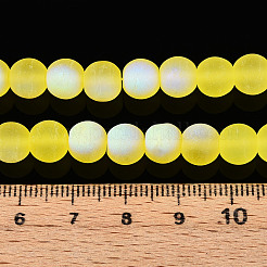 Frosted Transparent Glass Beads Strands&nbsp;GLAA-T032-T8mm-MBB12