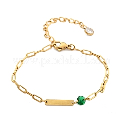304 Stainless Steel Paperclip Chain Bracelets&nbsp;BJEW-A035-04G-03