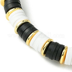 2Pcs 2 Color Polymer Clay Disc Heishi Surfer Stretch Bracelets Set&nbsp;BJEW-JB09790