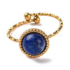 Round Natural Mixed Stone Finger Rings&nbsp;RJEW-Q822-01G