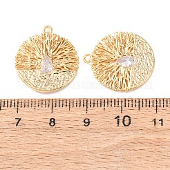 Brass Micro Pave Cubic Zirconia Pendants&nbsp;KK-A284-07G
