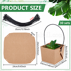 Kraft Paper Succulents Wraps with Handle for Wedding Baby Shower Favors&nbsp;ABAG-WH0068-004