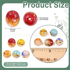 20Pcs 5 Colors Handmade Lampwork Beads&nbsp;LAMP-YW0004-28