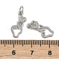 Brass Micro Pave Cubic Zirconia Pendants&nbsp;KK-L241-14P