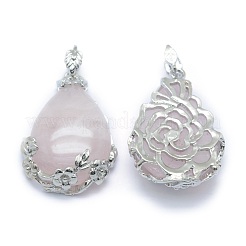 Natural Rose Quartz Pendants&nbsp;G-P393-B05