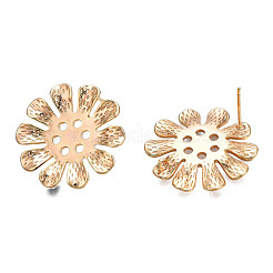 Brass Stud Earring Findings&nbsp;KK-N232-333LG