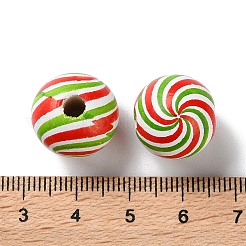 Printed Wood European Beads&nbsp;WOOD-Z002-10A