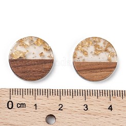 Transparent Resin & Walnut Wood Pendants&nbsp;RESI-S358-02C-B02