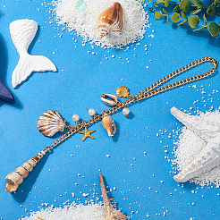 2Pcs Ocean Theme Acrylic & Alloy Pendant Decoration&nbsp;HJEW-SC0002-70