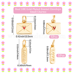 10Pcs 2 Styels Rack Plating Brass Charms with Jump Ring&nbsp;KK-BBC0023-61