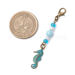 Ocean Theme Alloy Charm & Glass Beads Pendant Decorations&nbsp;HJEW-JM03158-04