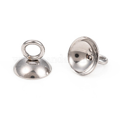 201 Stainless Steel Bead Cap Pendant Bails&nbsp;STAS-L244-27E-P