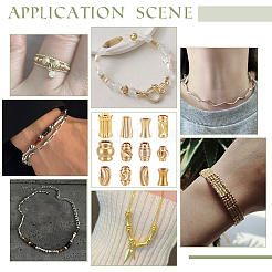 96Pcs 12 Styles Brass Corrugated Beads&nbsp;FIND-PH0022-40