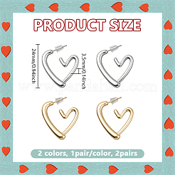 4 Pairs 2 Colors Alloy Stud Earrings&nbsp;EJEW-GO0003-07