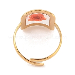 Square Ion Plating(IP) 304 Stainless Steel Open Cuff Rings for Women&nbsp;RJEW-Z052-05G