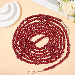 Round Wooden Beaded Garland for Christmas Tree Decoration&nbsp;AJEW-WH20019-63