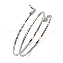 Alloy Upper Arm Open Cuff Bangles for Women&nbsp;LS-BJEW-U037-01B-P