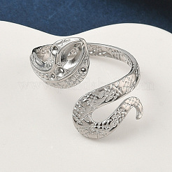 304 Stainless Steel Open Cuff Rings for Women&nbsp;RJEW-A079-06A-P