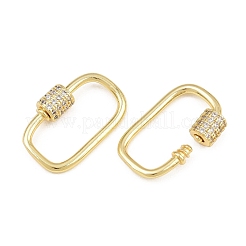Brass Micro Pave Cubic Zirconia Screw Carabiner Lock Charms&nbsp;FIND-WH0518-96A-G