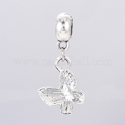 Antique Silver Plated Alloy European Dangle Charms&nbsp;MPDL-L029-F01-AS