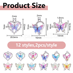24Pcs 12 Styles Alloy Resin Pendants&nbsp;FIND-DC0008-07