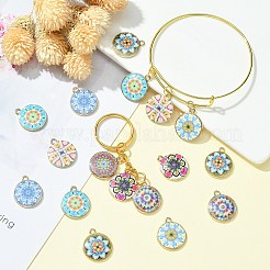 40Pcs 8 Style Alloy Printed Pendants&nbsp;PALLOY-SZ0001-34
