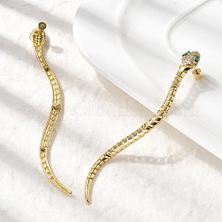 Brass Cubic Zirconia Stud Earrings&nbsp;EJEW-K319-02G