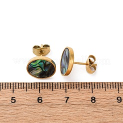 304 Stainless Steel Natural Paua Shell Stud Earrings&nbsp;EJEW-Z103-10G