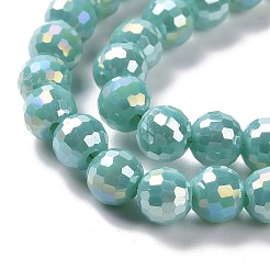 Electroplate Opaque Solid Color Glass Beads Strands&nbsp;GLAA-E036-10A
