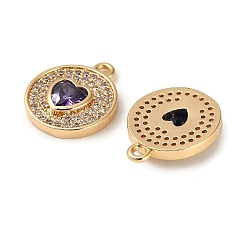 Valentine's Day Brass Micro Pave Cubic Zirconia Pendants&nbsp;KK-K423-01G
