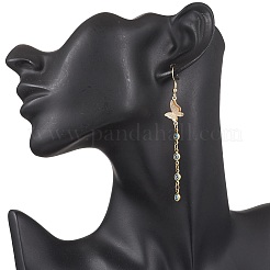 Handmade Evil Eye Lampwork & Brass Findings Dangle Earring & Y Necklaces Sets&nbsp;SJEW-JS01350-02