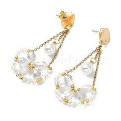 Electroplate Glass Dangle Earrings for Women&nbsp;EJEW-MZ00796-03