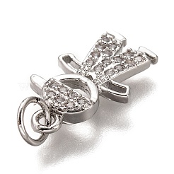 Brass Micro Pave Clear Cubic Zirconia Pendants&nbsp;LS-ZIRC-C020-36P