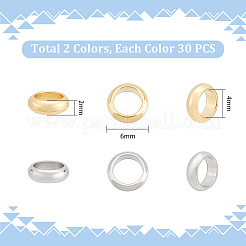 60Pcs 2 Colors 201 Stainless Steel Spacer Beads&nbsp;STAS-UN0055-07