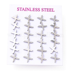 Tarnish Resistant 304 Stainless Steel Greek Alphabet Stud Earrings&nbsp;STAS-D007-07P-01