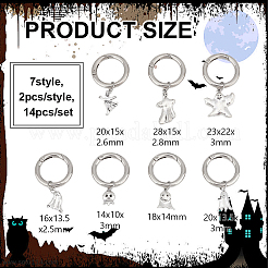 14Pcs Halloween Theme Alloy Shoes Charms&nbsp;HJEW-GO00044