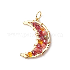 Glass Bead Moon Pendants&nbsp;PALLOY-JF02019