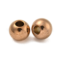 Round Ion Plating(IP) 202 Stainless Steel Beads&nbsp;STAS-O091-C-04RG