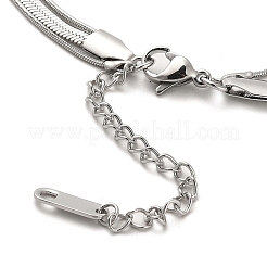 Non-Tarnish 304 Stainless Steel Snake Chains 3 Layer Necklace for Women&nbsp;NJEW-C028-01P