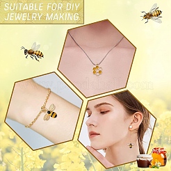 20Pcs 4 Styles Light Gold Plated Alloy Enamel Pendants&nbsp;ENAM-YW0004-47